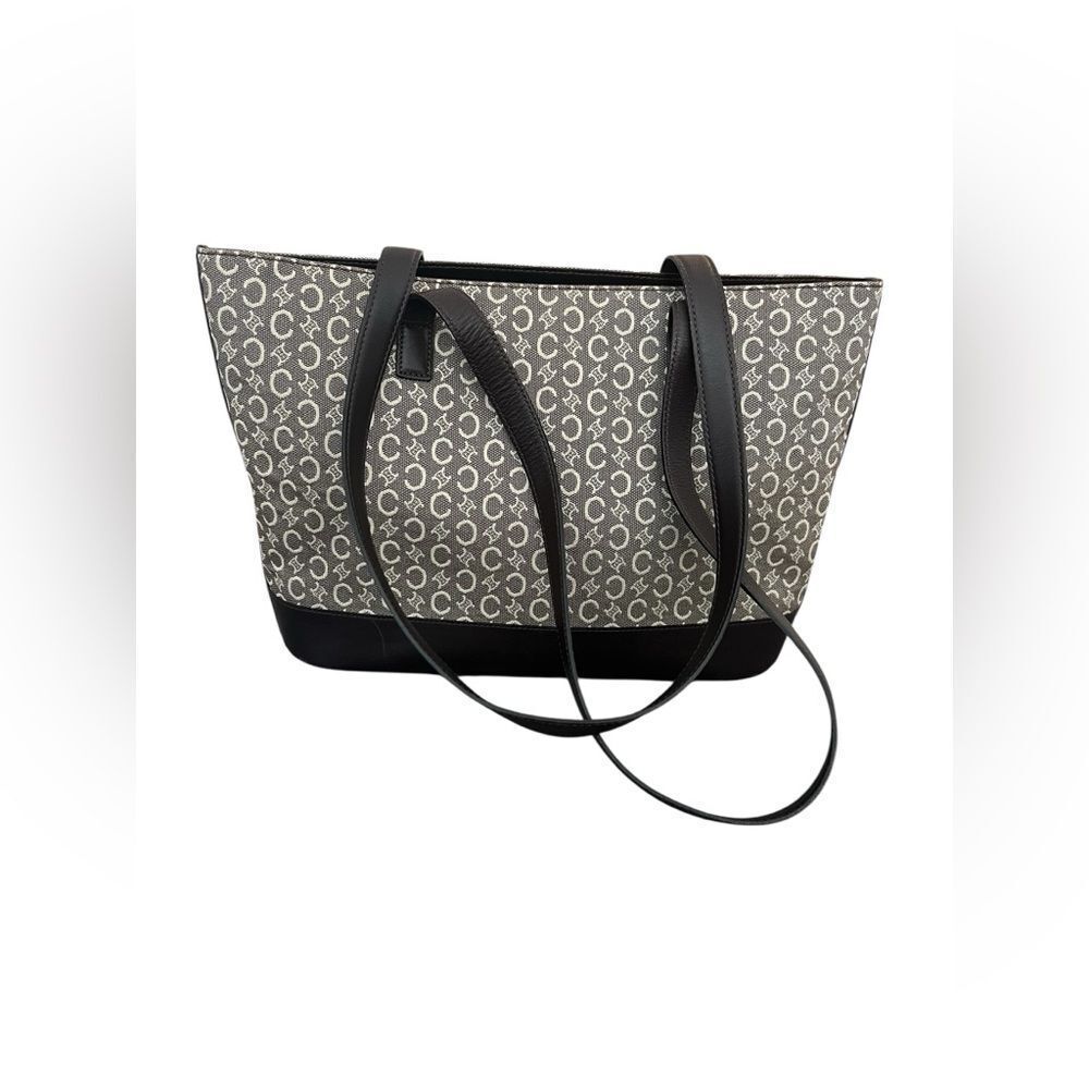 CELINE Macadam Tote with Leather Trim